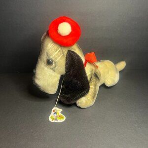 Vintage 1960s Herman Pecker Puppy Dog Plush Collectible w/ Original Tag 7.5"